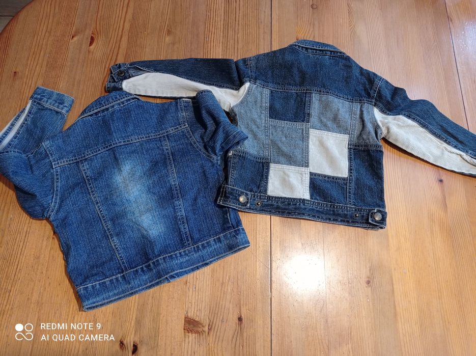 Dwie kurtki jeans rozm.104
