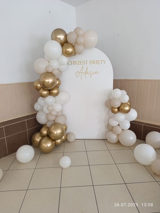 Ścianka balonowa tło do zdjęć 40 dekoracje 30 chrzciny urodziny 18