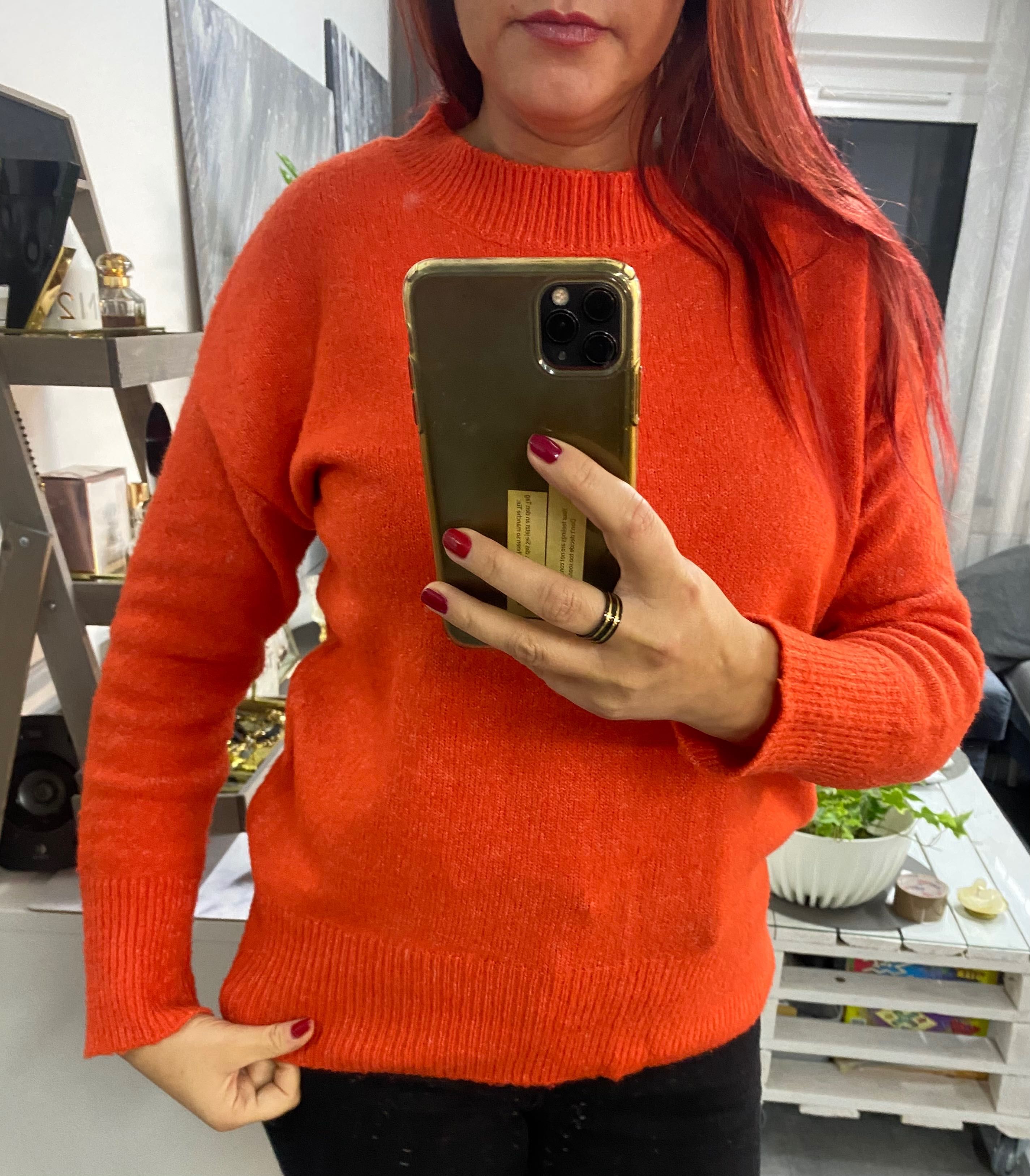 Czerwony jaskrawy sweterek xs-s Primark