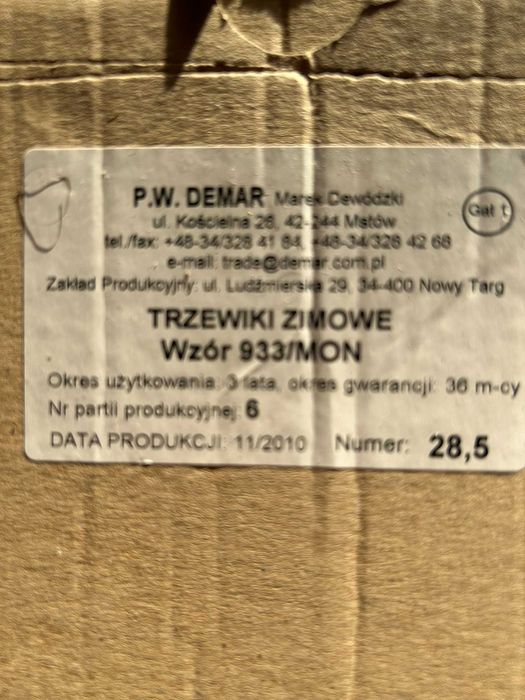 Nowy buty wojskowe Demar MON/933A r 44