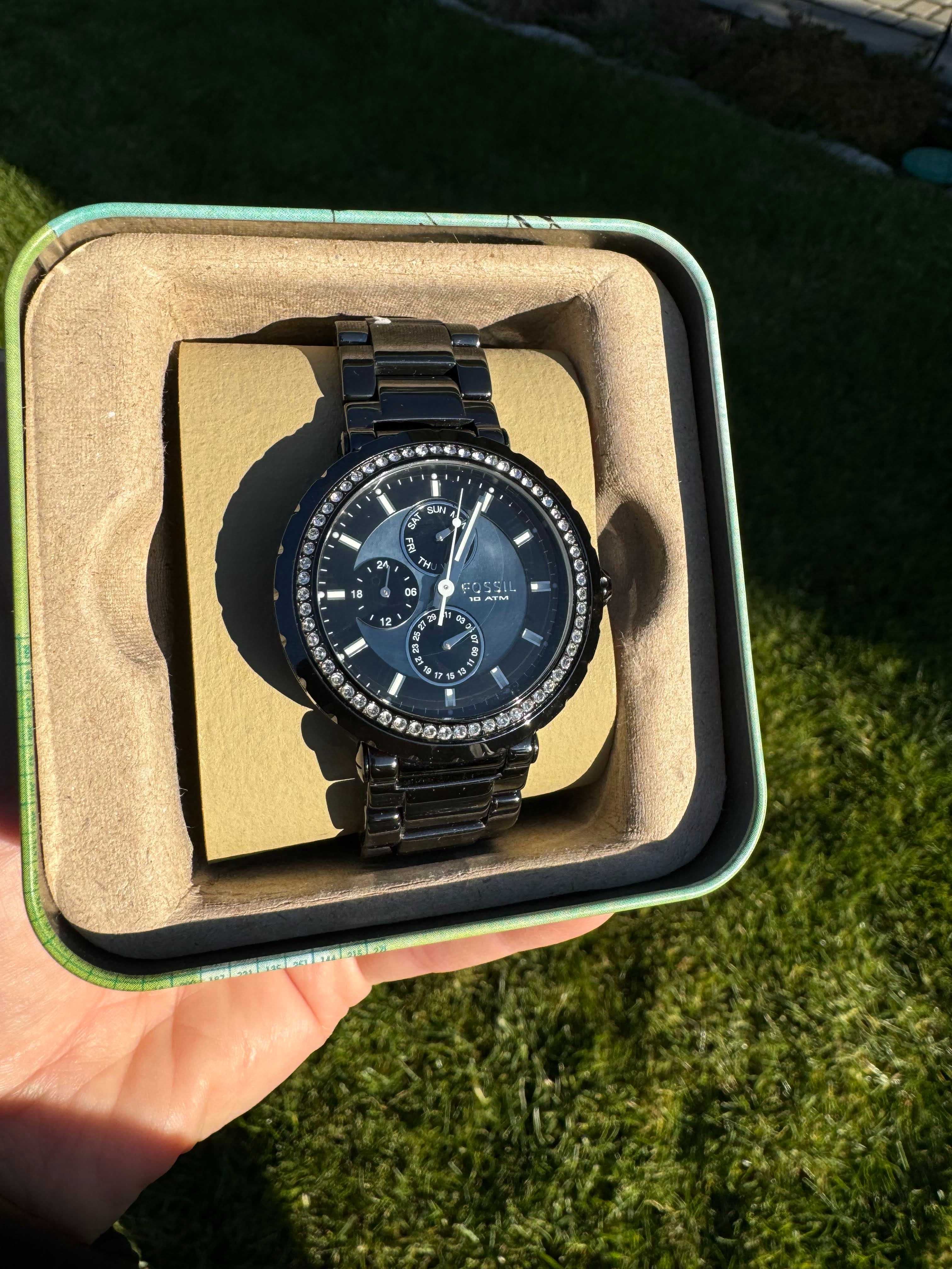 Брендовий годинник Fossil CE1009 USAОригінал чорний керамічний браслет