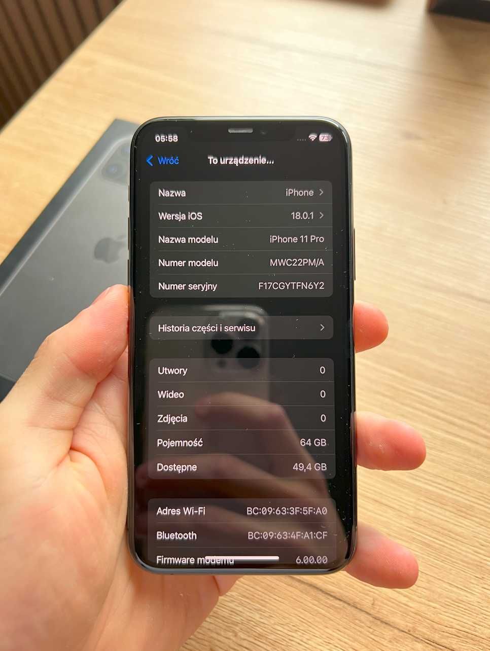 iPhone 11 Pro – 68% bateria, stan idealny, bez rys