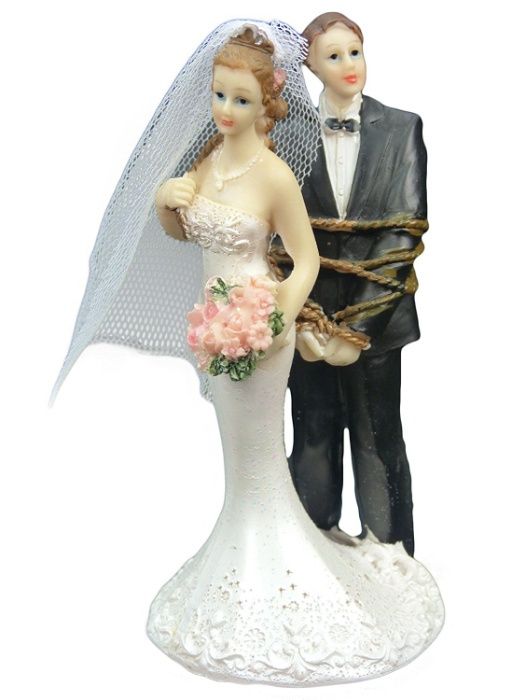 Geschnappt Zabawna Figurka na Tort Weselny Ślub
