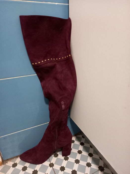 Botas altas bordeaux