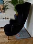 KULTOWY WINGBACK CHAIR - Tom Dixon - Czarny welur!