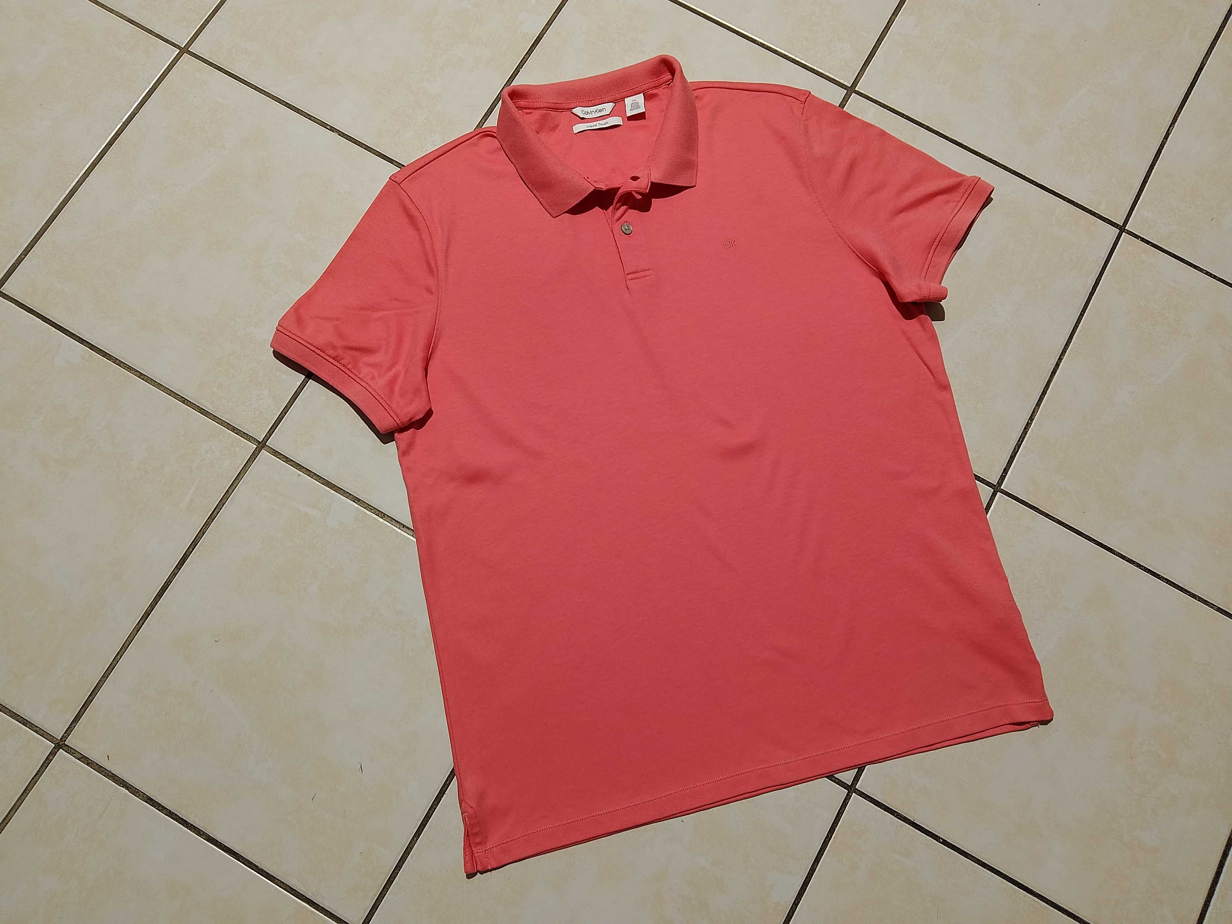 CALVIN KLEIN USA - NOWA! z LOGO Koszulka Polo Męska rozmiar L