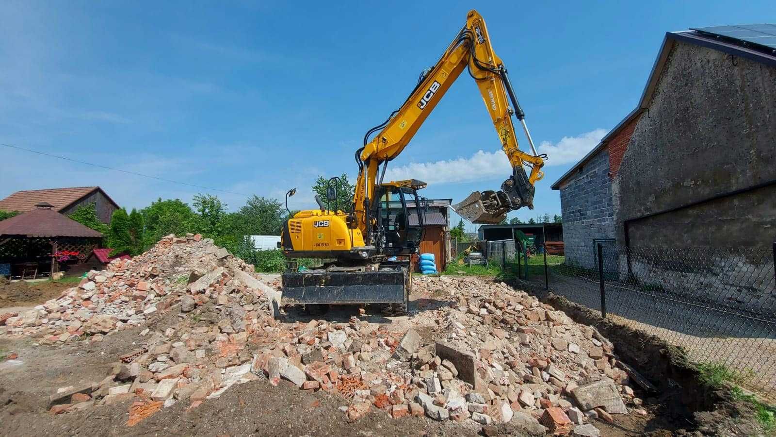 Usługi koparką roboty ziemne wykop wyburzenia niwelacje koparka Kraków