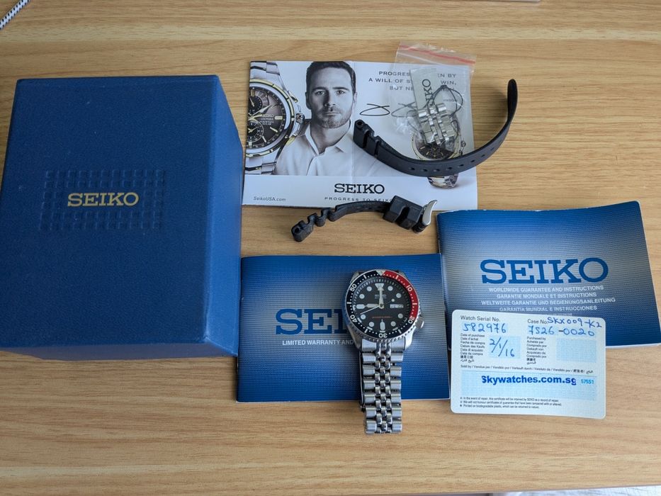 Seiko relógio automático SKX009K2