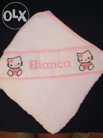 Toalhas de banho bordadas para bebé, 100% algodão