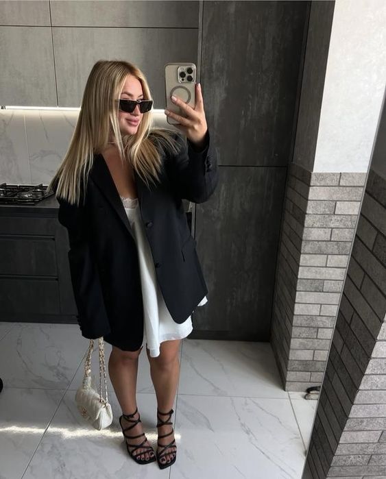 оверсайз піджак жакет пиджак блайзер чорний 50 розмір батал