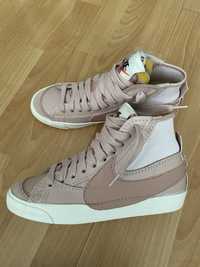 Buty sportowe za kostke adidasy Nike Blazer MID '77 JUMBO rozowe skora