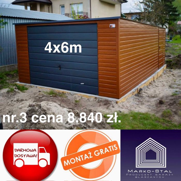 Garaże blaszane, GRATIS transport i montaż, PRODUCENT