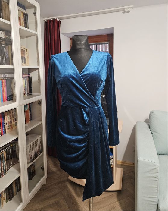 Mohito sukienka welurowa impreza sylwester święta turkus, morski