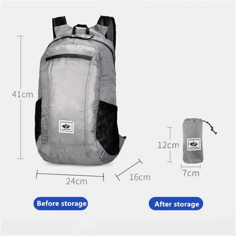 Mochila ultraleve dobrável mala impermeável transporte viagem NOVO