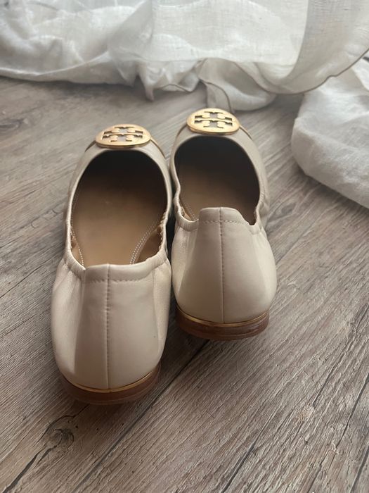 Tory Burch Beżowe Złote Baleriny Flats r. 41