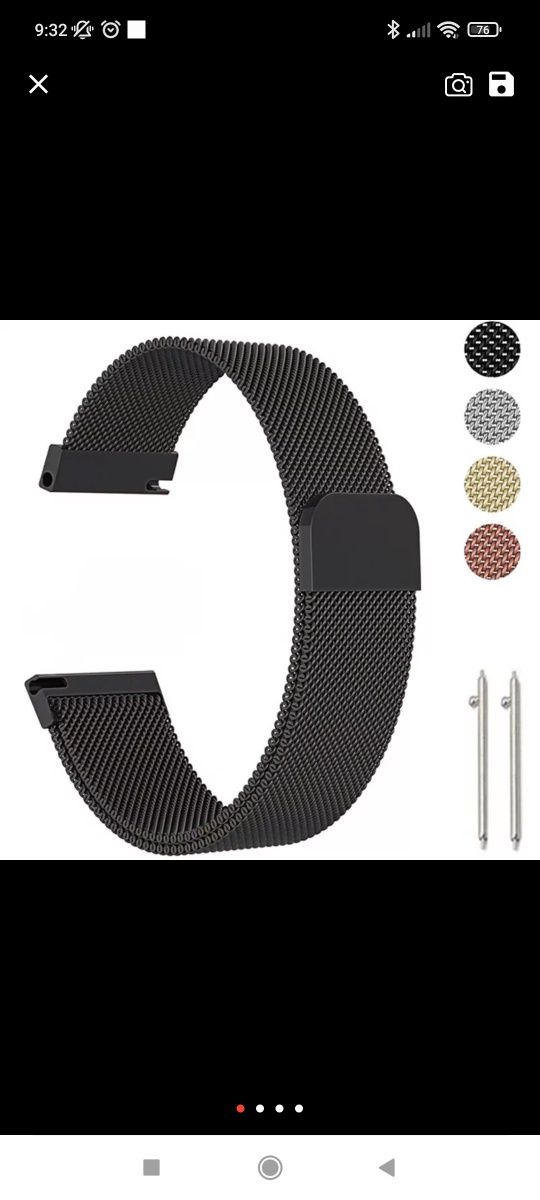 Nowy pasek magnetyczny do zegarka smartwatch 22 mm srebrny