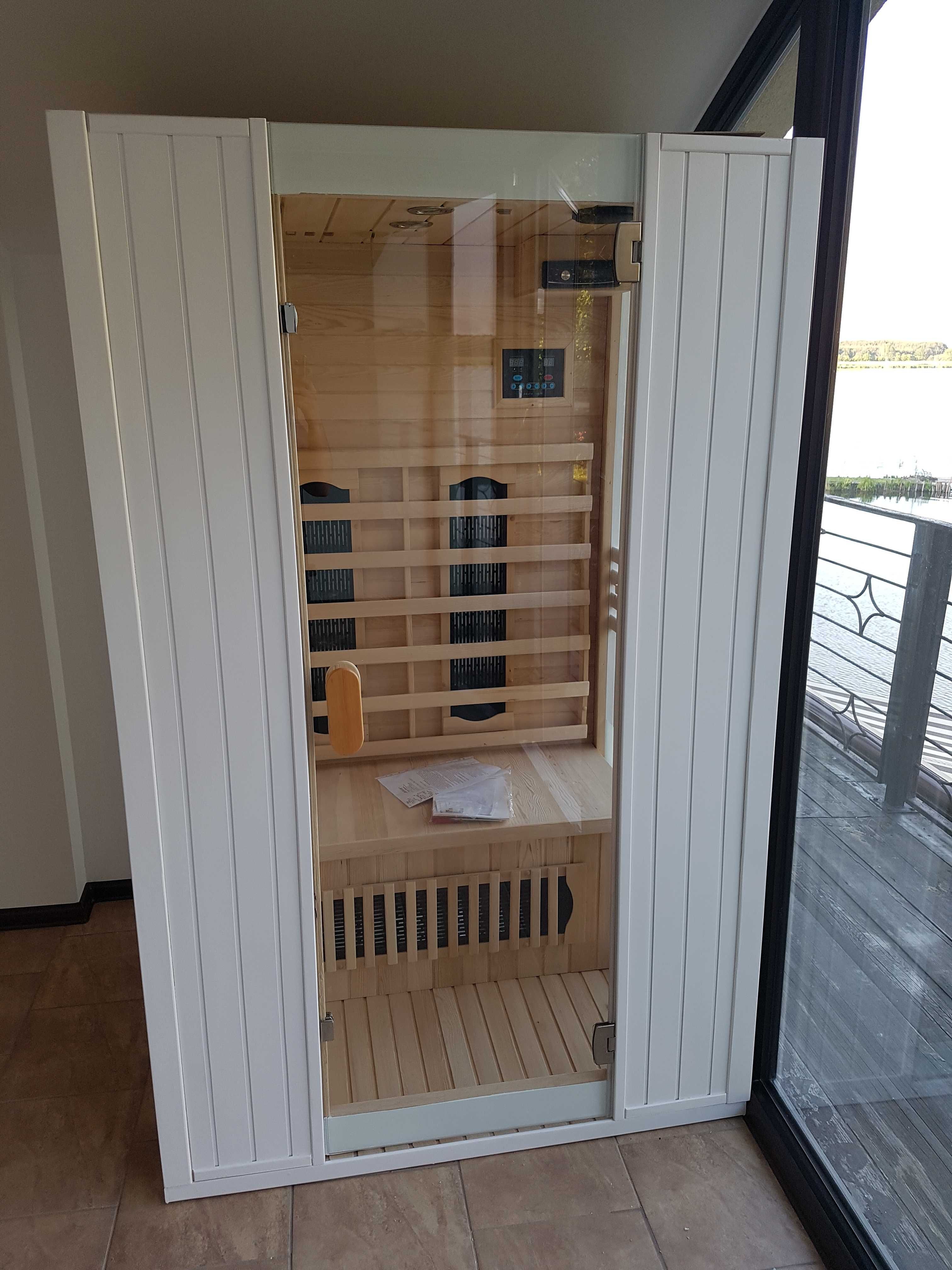 Sauna Infrared Rimini Biała 75°C promienniki kwarcowe 2 osobowa