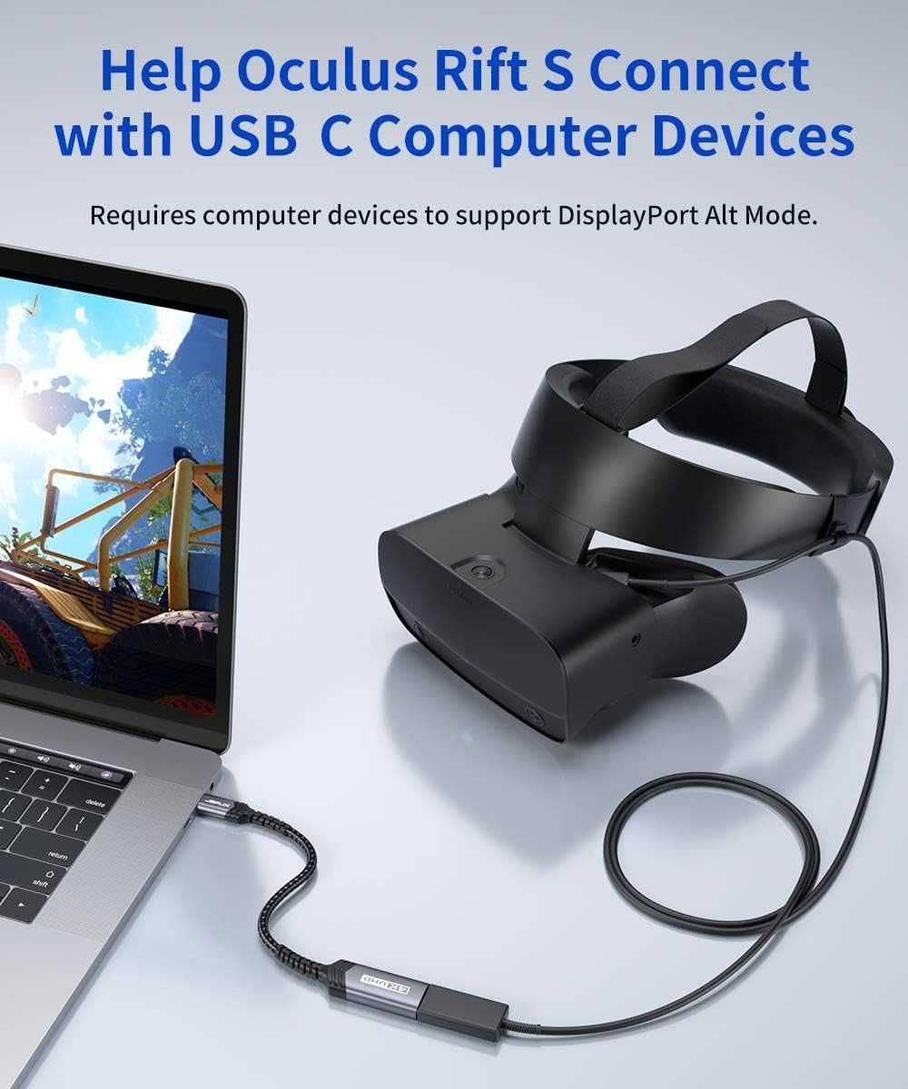 Adapter Przejściówka Usb-c Na Displayport 4k 60 Hz Wytrzymała Nylon