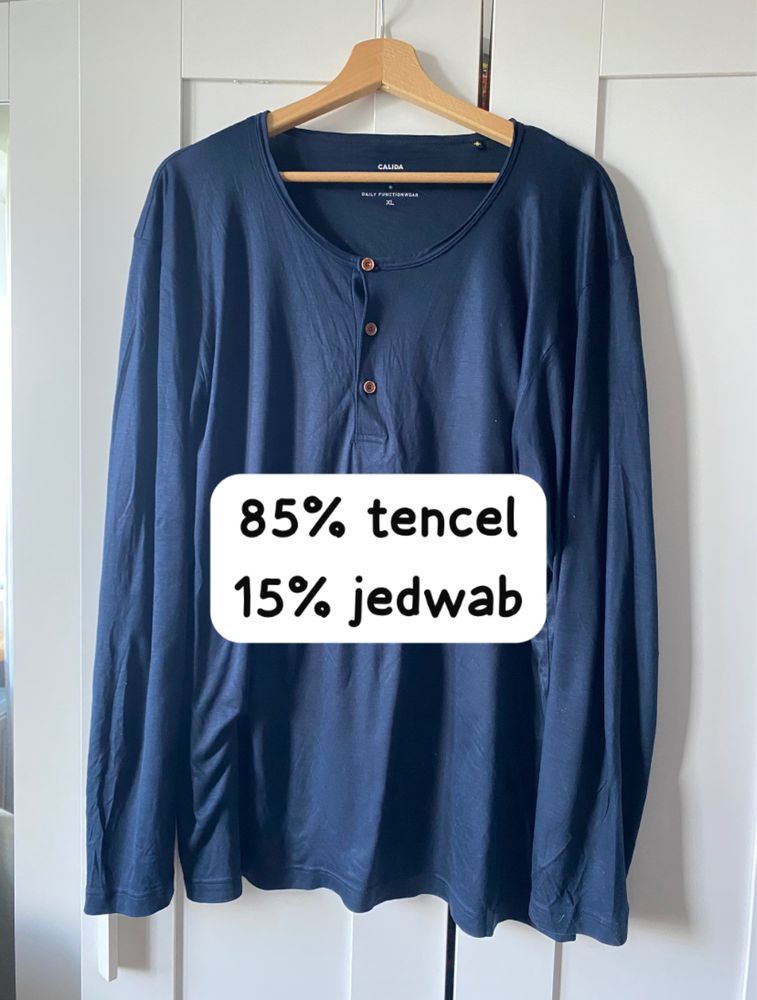 Jedwabna luksusowa męska bluzka piżamowa calida  xl