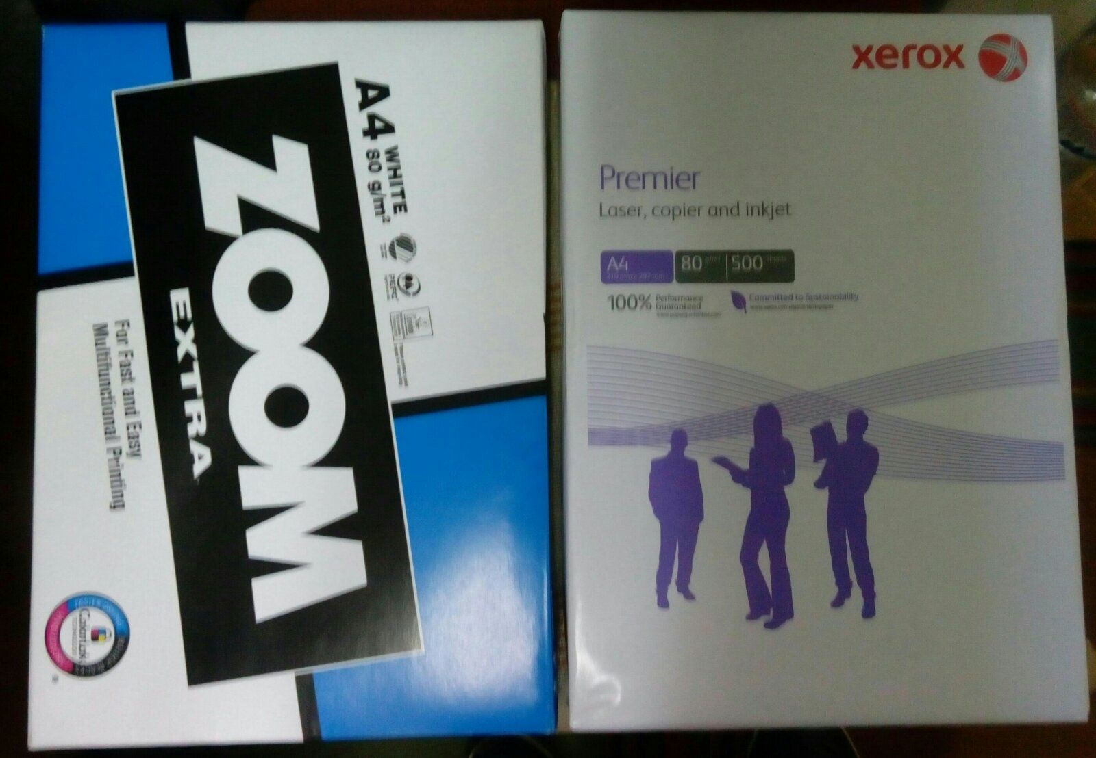 Бумага офисная А 4 Zoom Extra, Xerox Premier. В наличии 2 пачки