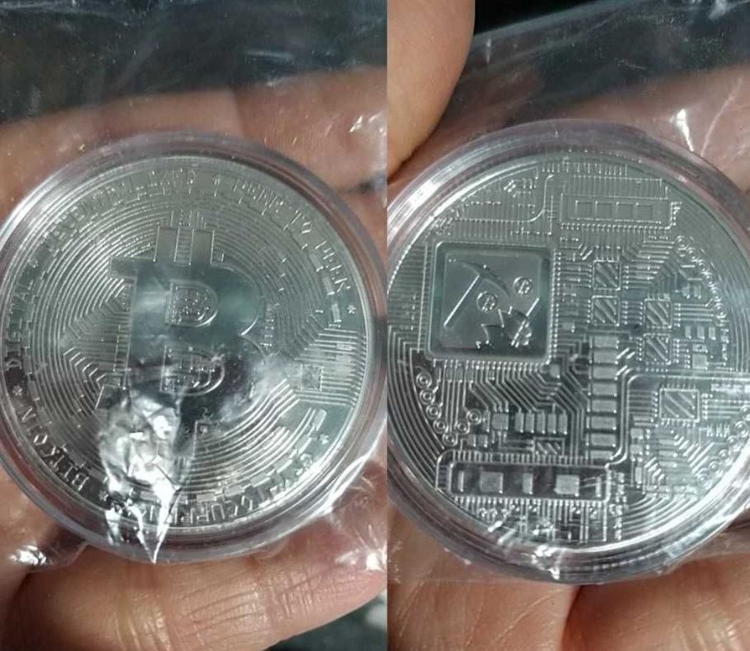 NOWA moneta kolekcjonerska Bitcoin srebrna srebrny