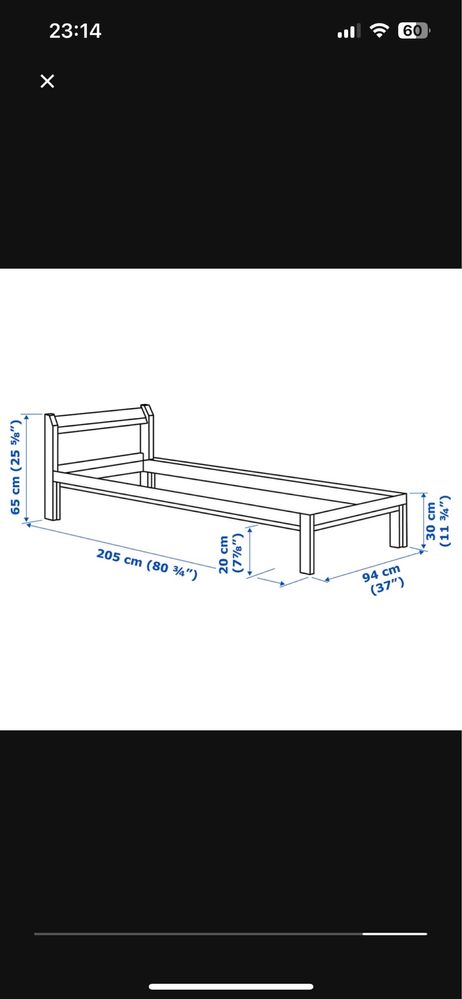 Rama lóżka i dno łóżka łóżko pojedyncze Ikea 90*200