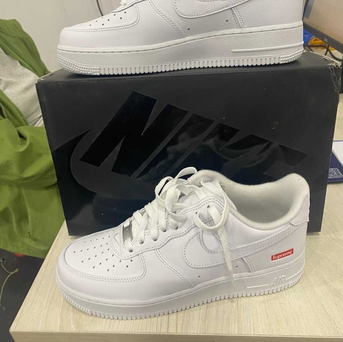 Białe Buty Nike Air Force 1 Low Supreme White Rozmiar.38.5