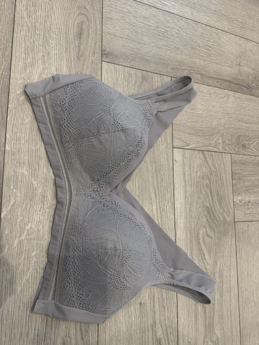 Biustonosz bezszwowy stanik usztywniany top sportowy szary XL/XXL