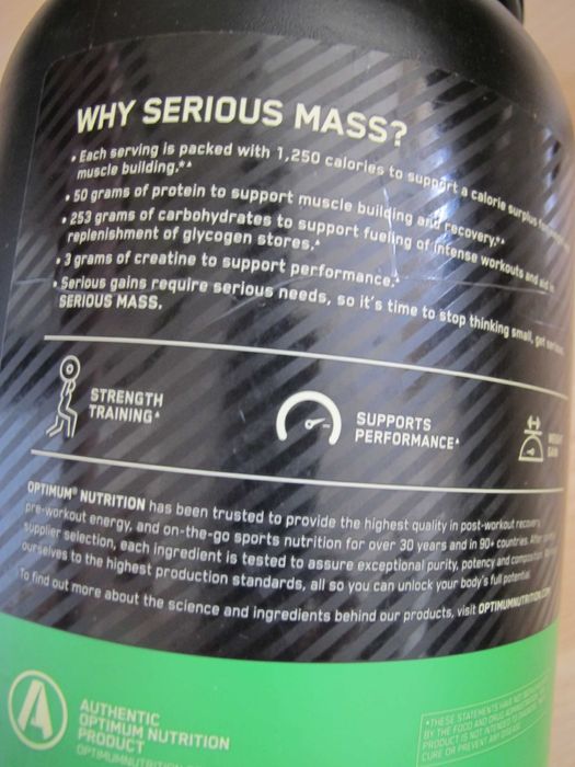 Optimum Nutrition, Serious Mass добавка для нарощування м’язів