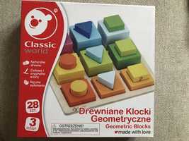 Drewniane klocki geometryczne Classic world