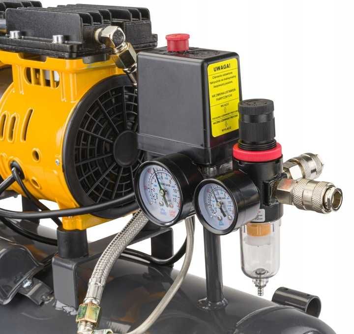 Kompresor bezolejowy 24l sprężarka 8 bar 220l/min 230v cichy 59db