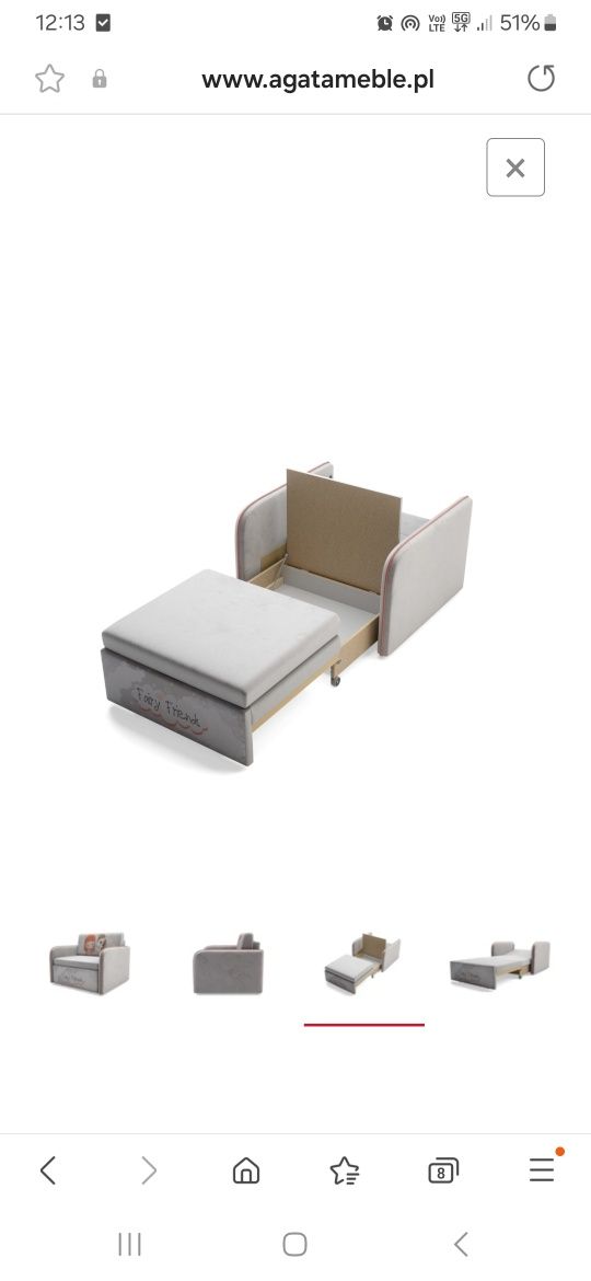 Sofa dziecięca rozkładana agata meble