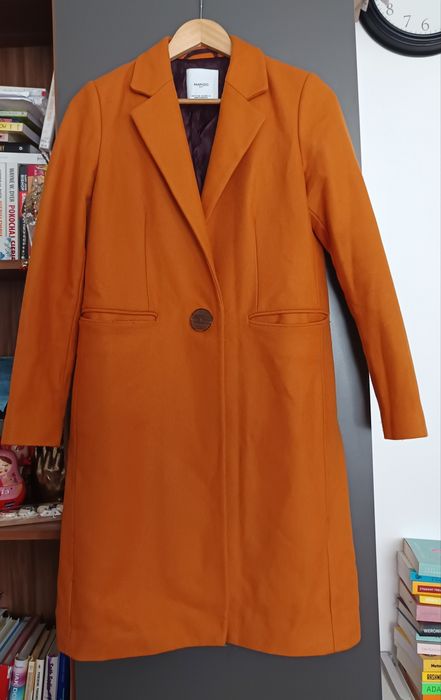 Wełniany płaszcz na jesień, przejściowy Mango, S