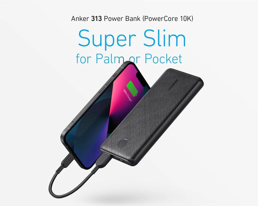 Powerbank Anker Powercore Slim 10 000mah NOWY szybkie ładowanie okazja