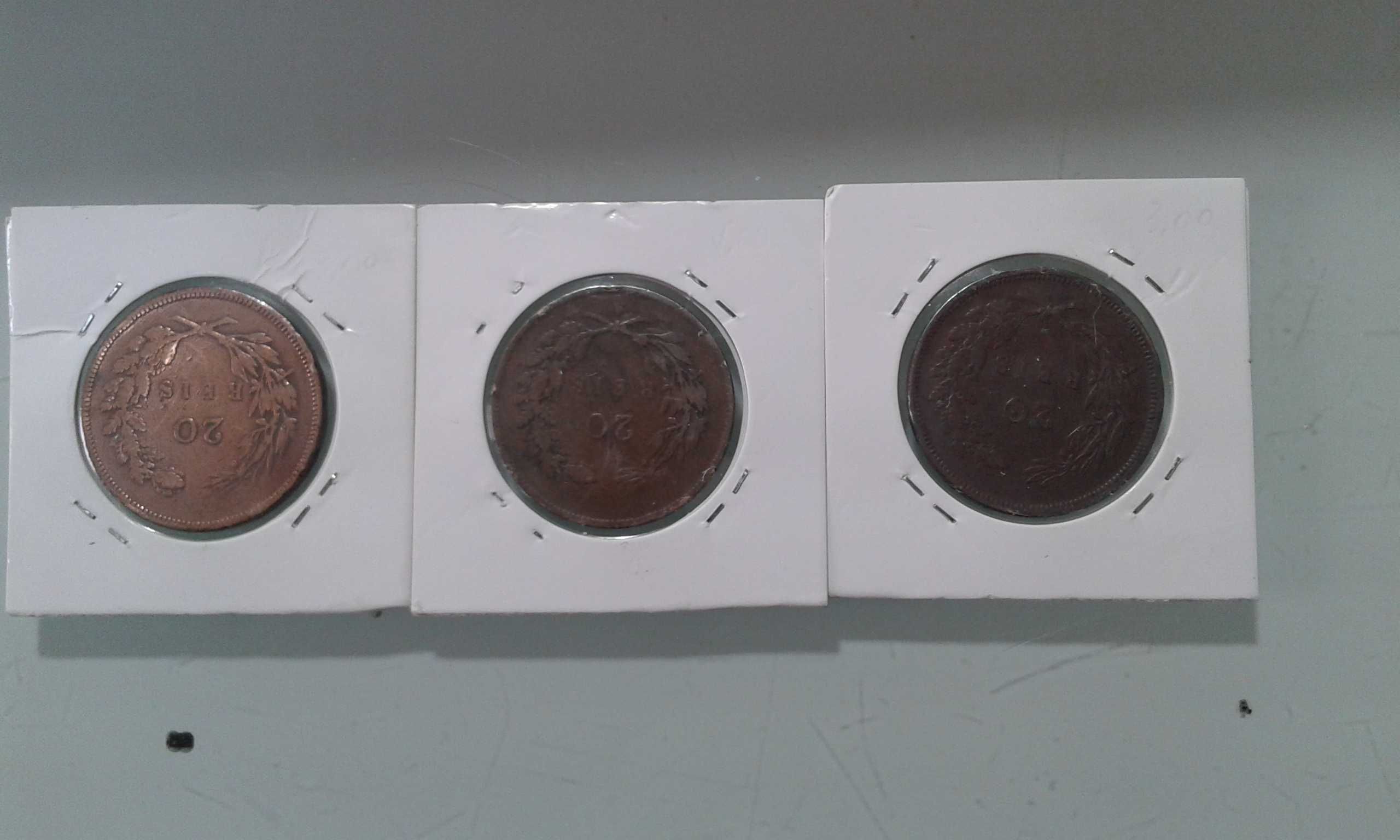 3 moedas 20 reis D.Carlos