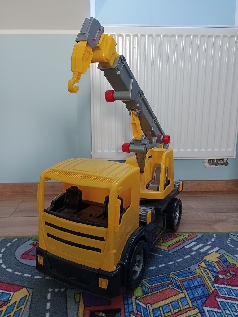 Wielki dźwig auto. LENA GIGA Dźwig Jeździk Wyciągarka 70 CM