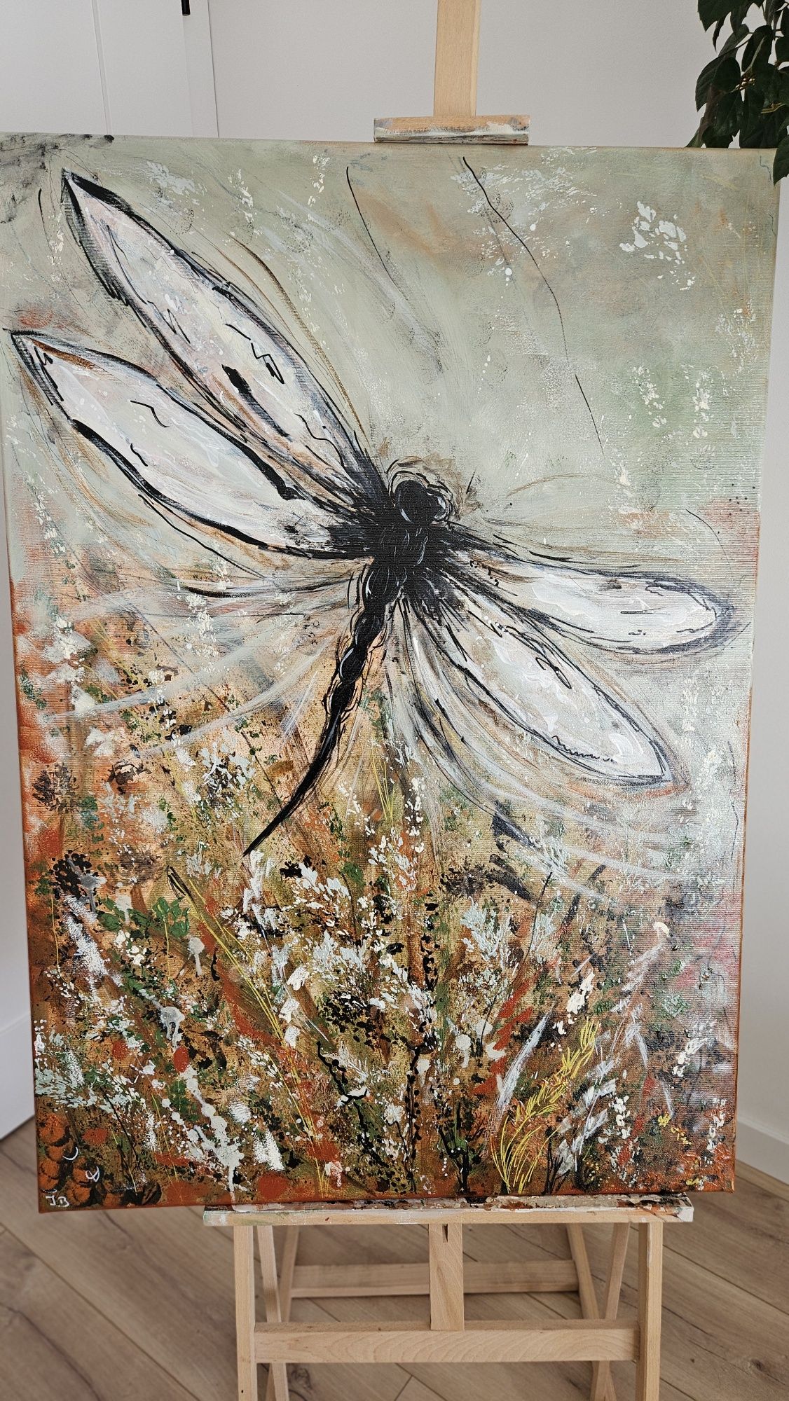 Obraz ręcznie malowany – "Taniec nad łąką" | Akryl na płótnie 100×70