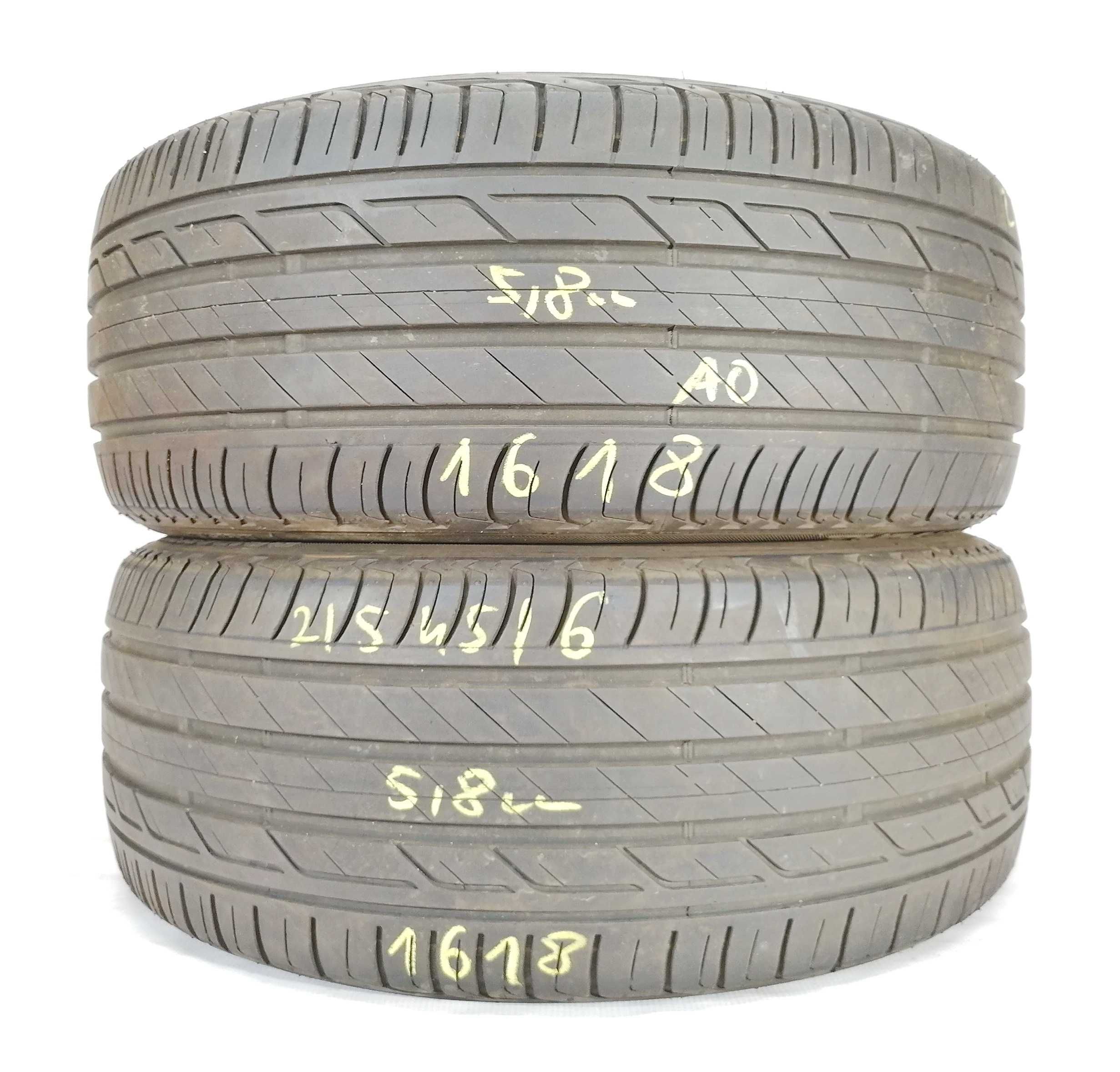 2x 215/45 R16 XL Bridgestone T001 opony letnie 5,8 mm / montaż