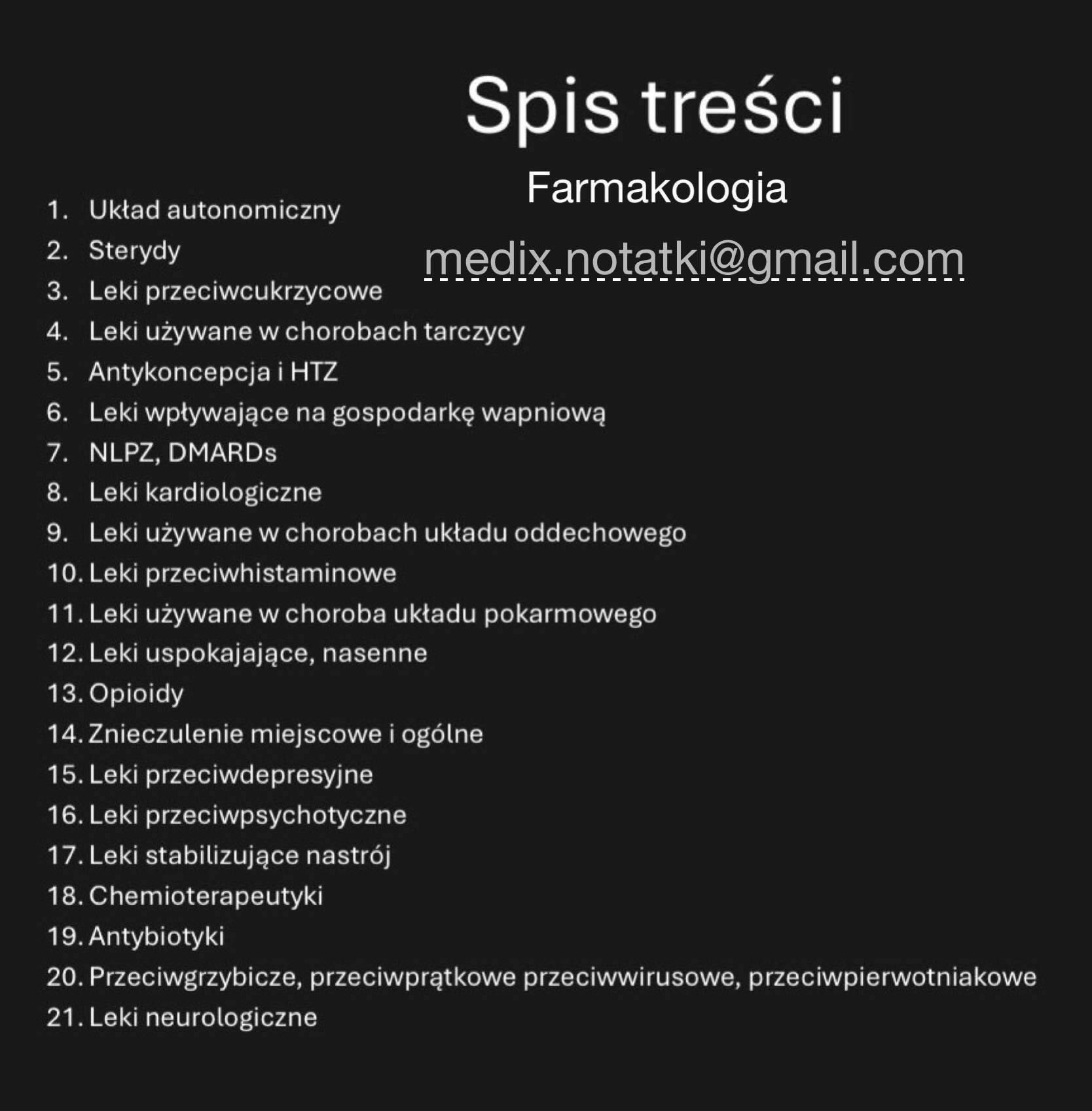 Medyczne mapy myśli; notatki na lekarski, biochemia, farmakologia inne