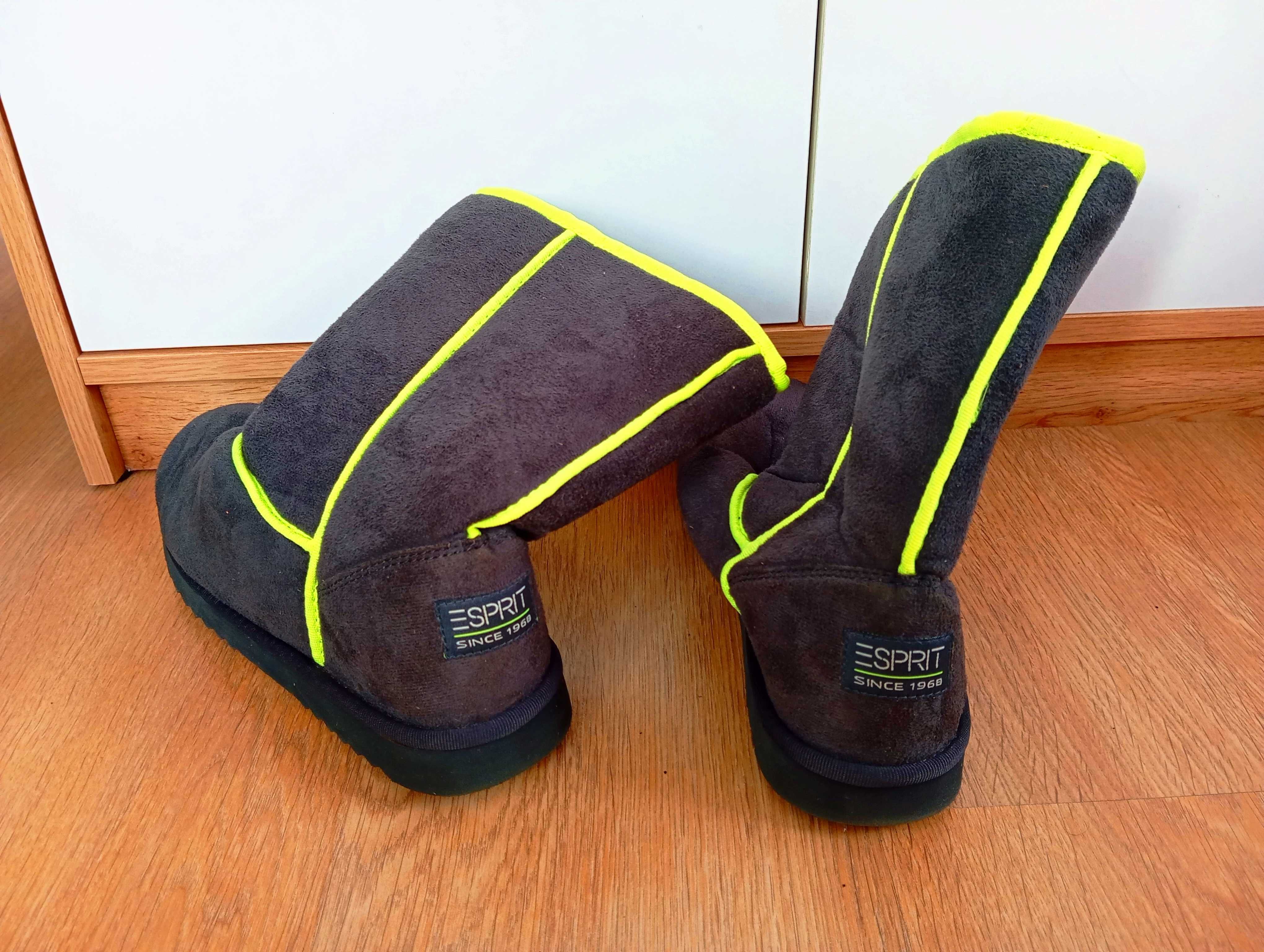 buty ESPRIT damskie 40 zimowe Trapery Trekking Śniegowce Kozaki Outdor