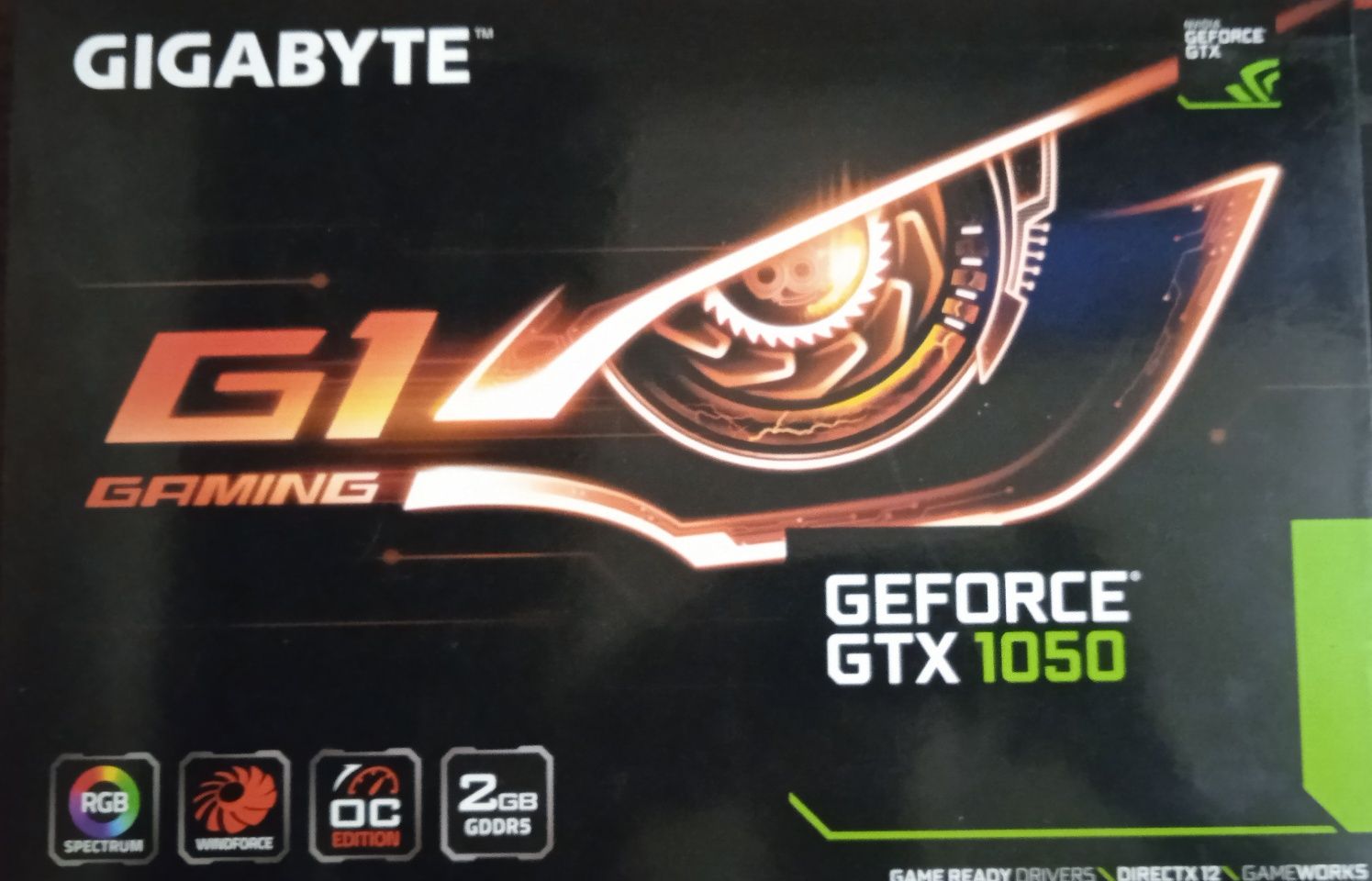 GIGABYTE GeForce GTX 1050 2GB DDR5 OC G1 gaming