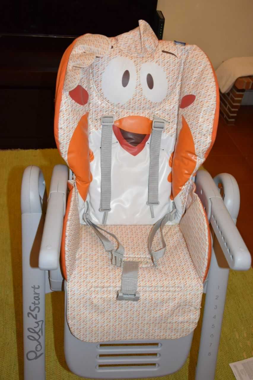 Cadeira da papa Chicco Polly2Start - Fancy Chicken Laranja