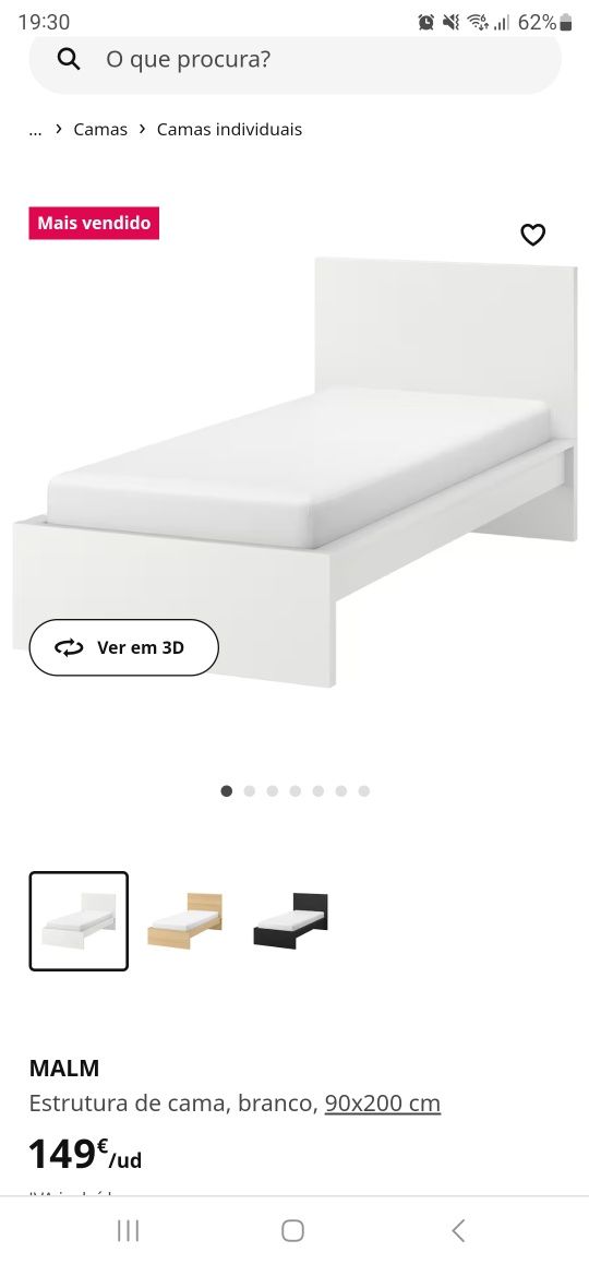 Cama 200x90 + colchão lusocolchão sublime