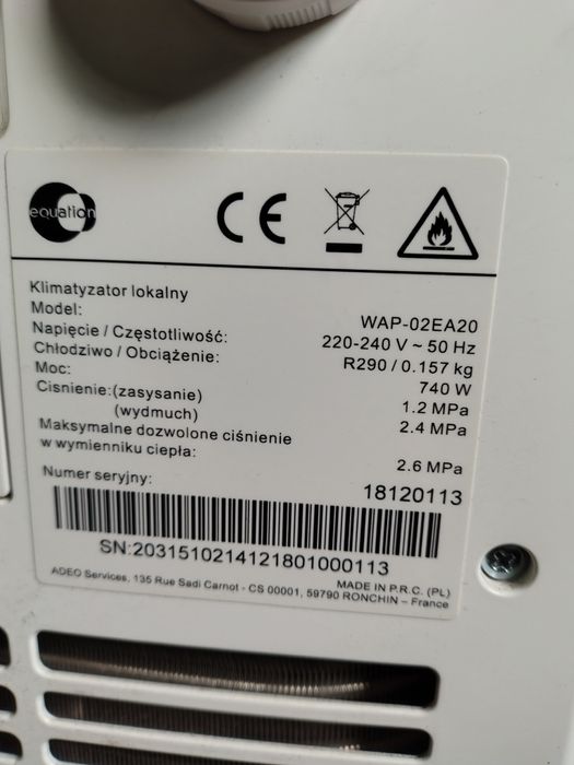 Klimatyzator przenośny EQUALITION