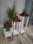 Lampiony drewniany 3 sztuki