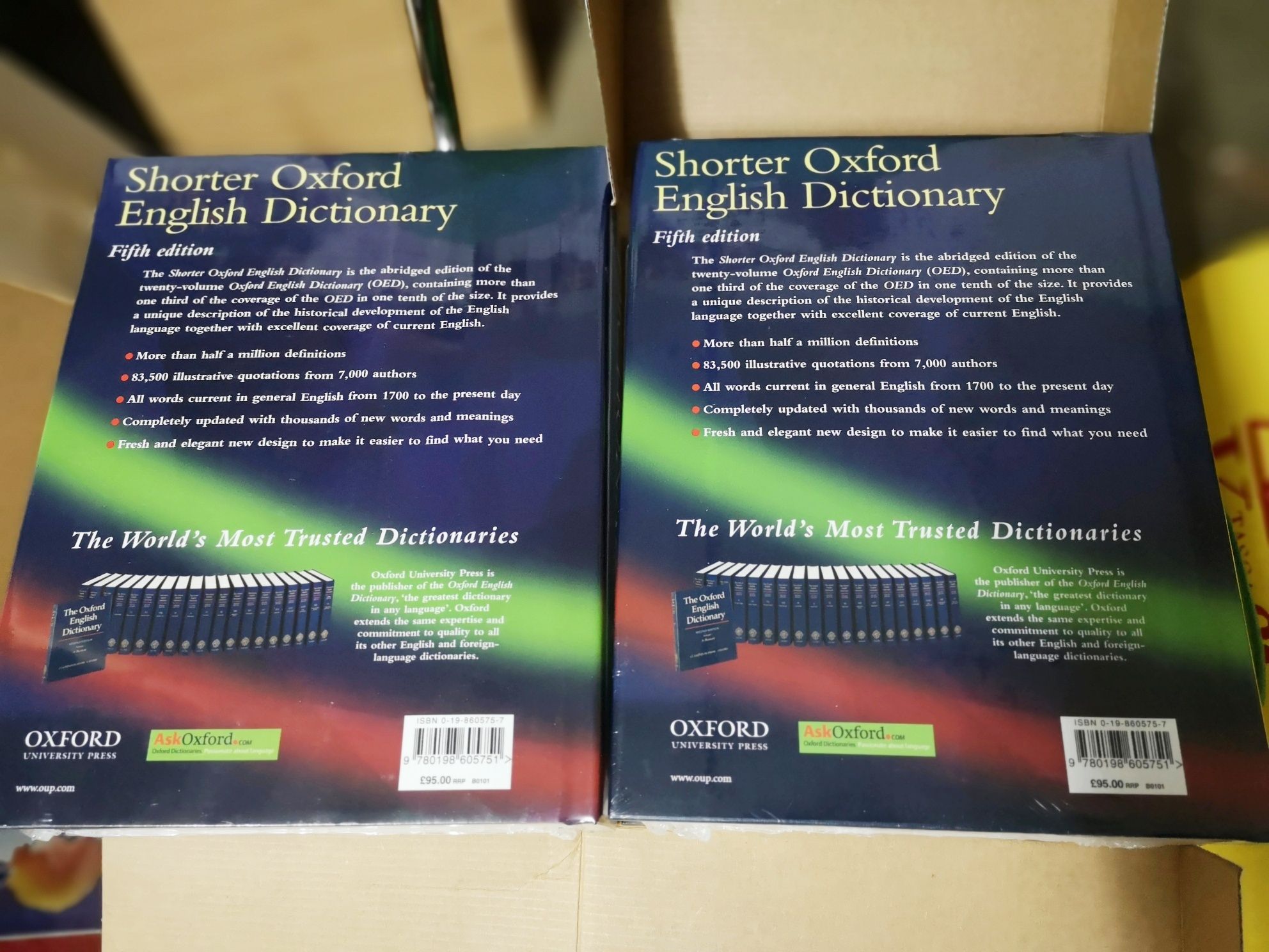 Shorter Oxford English Dictionary, 2 volumes novos - dicionário inglês