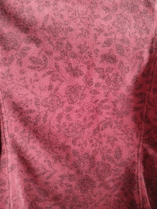 Polar bluza zasuwana polarowa polarkowa ciepła burgundowa kwiaty kwiat