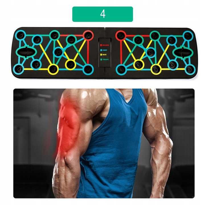 Wielofunkcyjna deska do pompek z uchwytami – push-up trening