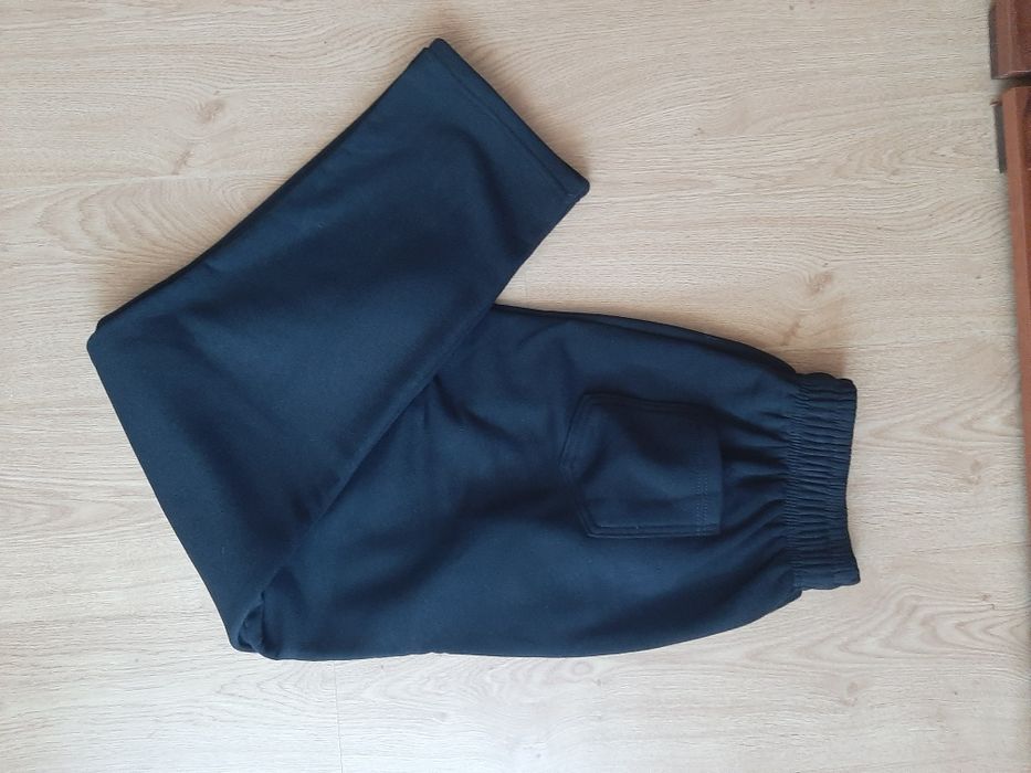 Ocieplane spodnie dresowe męskie proste nogawki