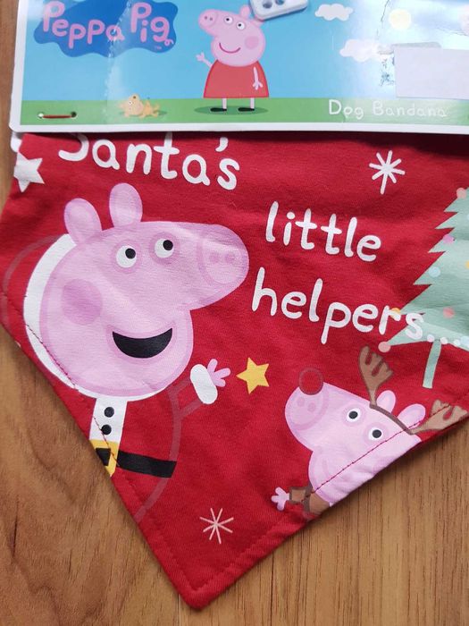 Świąteczna bandana dla psa Świnka Peppa Santa's Little Helper S-M nowa